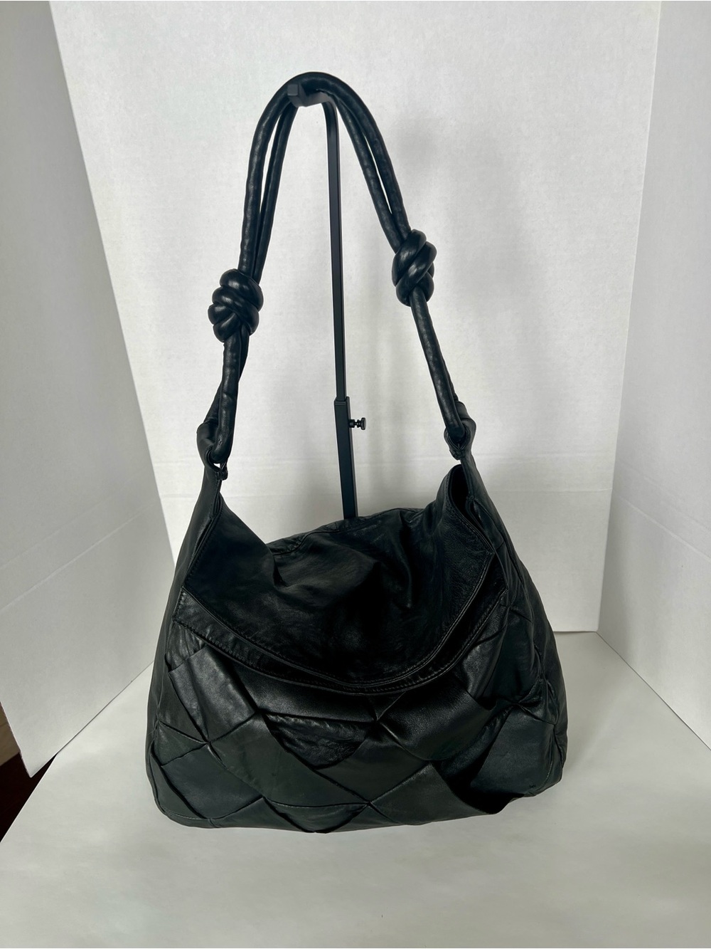 Boho leather hobo bag